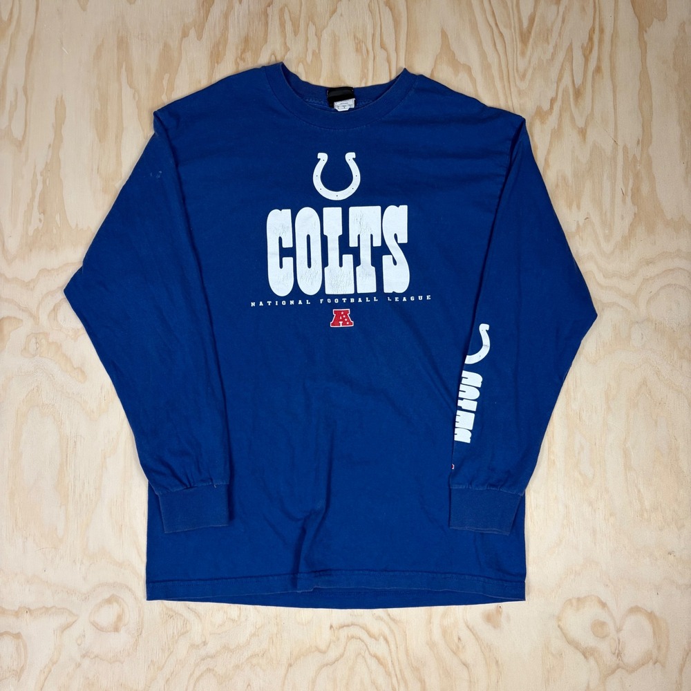 NFL Team Apparel Indianapolis Colts Long Sleeve T-Shirt Blue Mens Large L NFL
